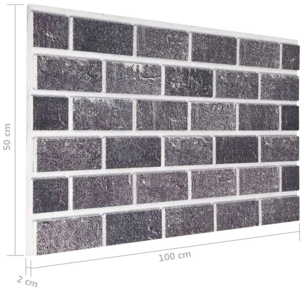 Painéis de parede 3D c/ design tijolos pretos/cinzas 10 pcs EPS