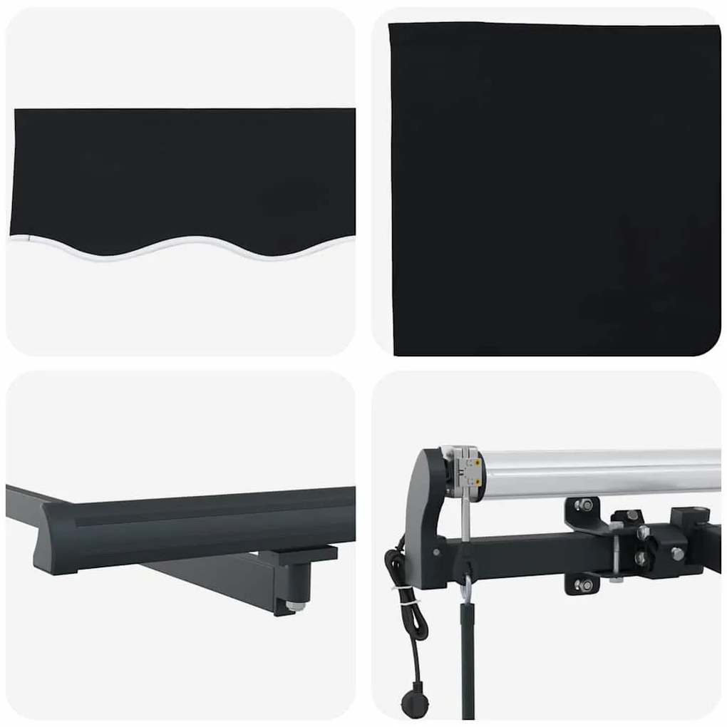 Toldo Retrátil Manual Preto e Anthracite