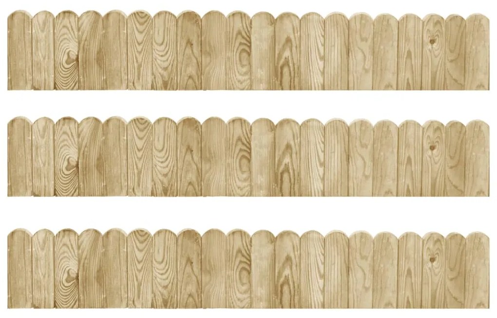 Bordaduras em rolo 3 pcs 120 cm madeira de pinho impregnada