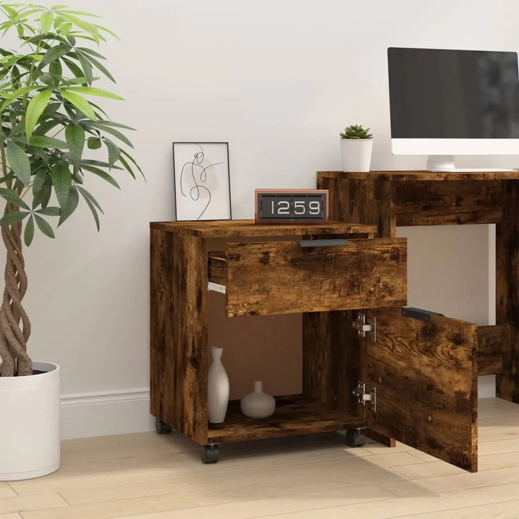 Arquivador móvel 45x38x54cm derivados madeira carvalho fumado