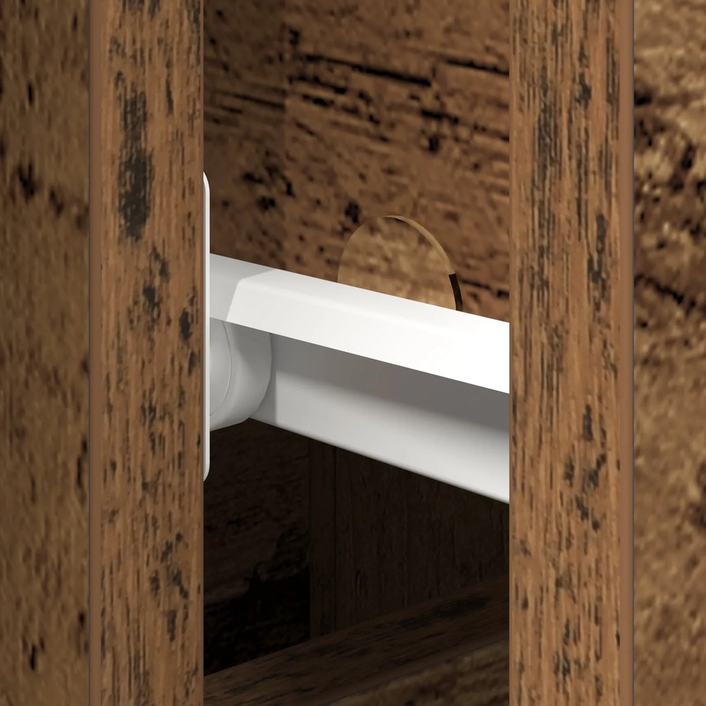 Buffet vidaXL com portas e gavetas Madeira antiga 101,5x35x70 cm