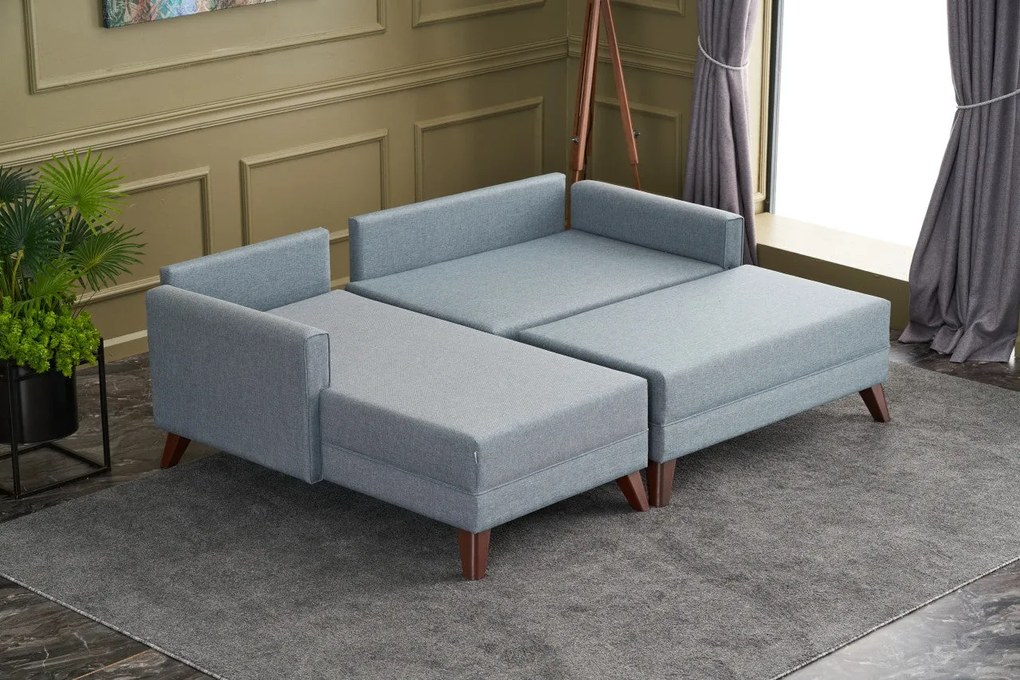 Sofá-Cama de Canto Bella – Azul – 205x85x140 cm