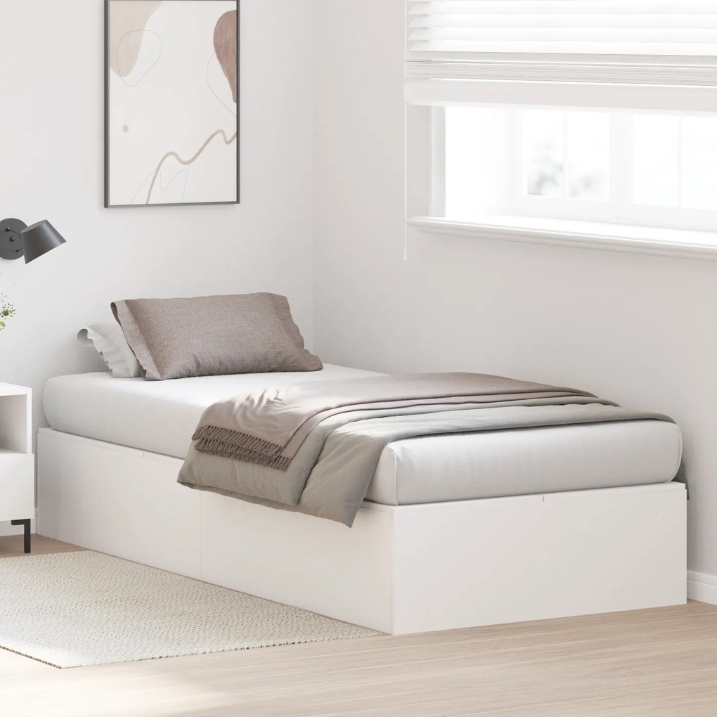Estrado de cama com arrumação vidaXL Branco 75x190 cm