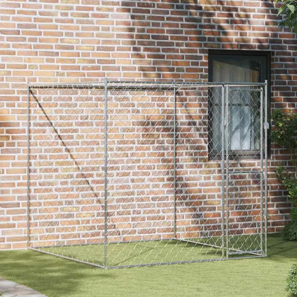 vidaXL Jaula para cão Prateado 200 x 200 x 200 cm Aço Galvanizado