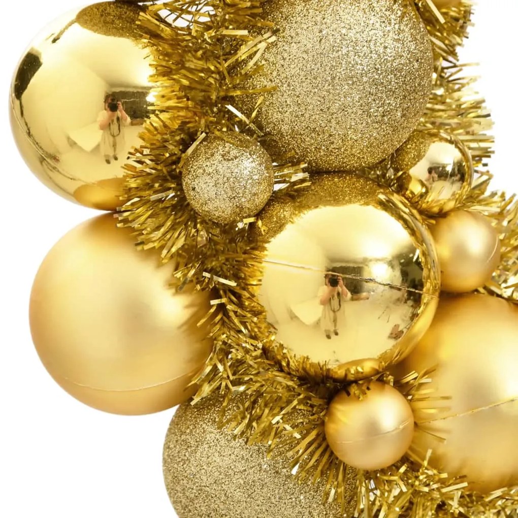 Guirlanda de Natal para Porta - Dourado - 45 cm - Design Moderno