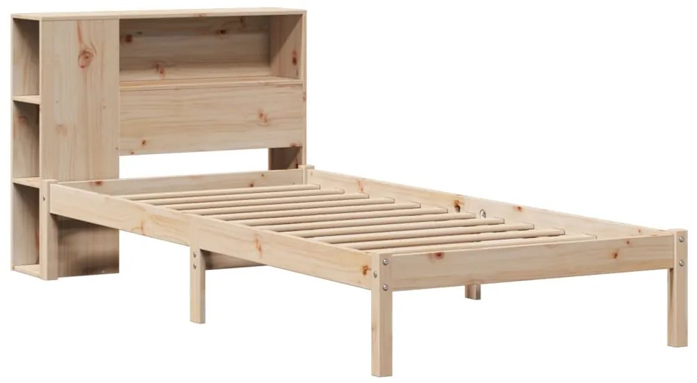 Cama com estante sem colchão 100x200 cm pinho maciço