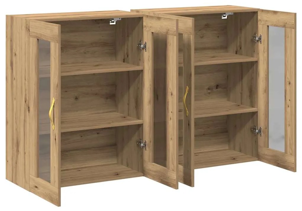 Gabinetes de Parede 2 peças Carvalho Artisan 69,5 x 34 x 90 cm Madeira