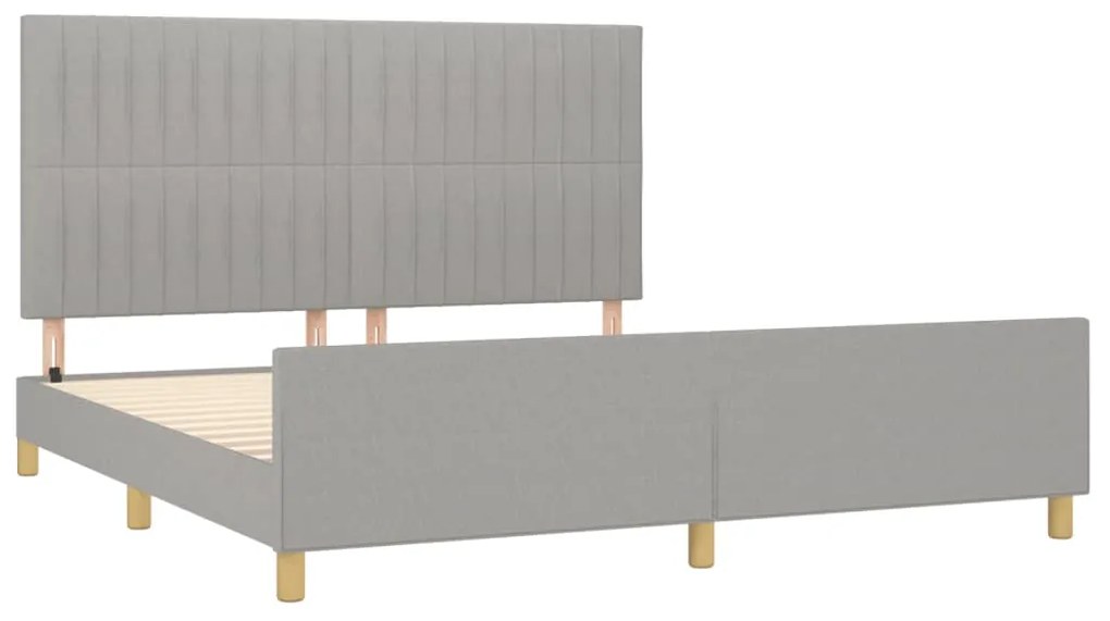 Estrutura de cama sem colchão 180x200 cm tecido cinzento-claro