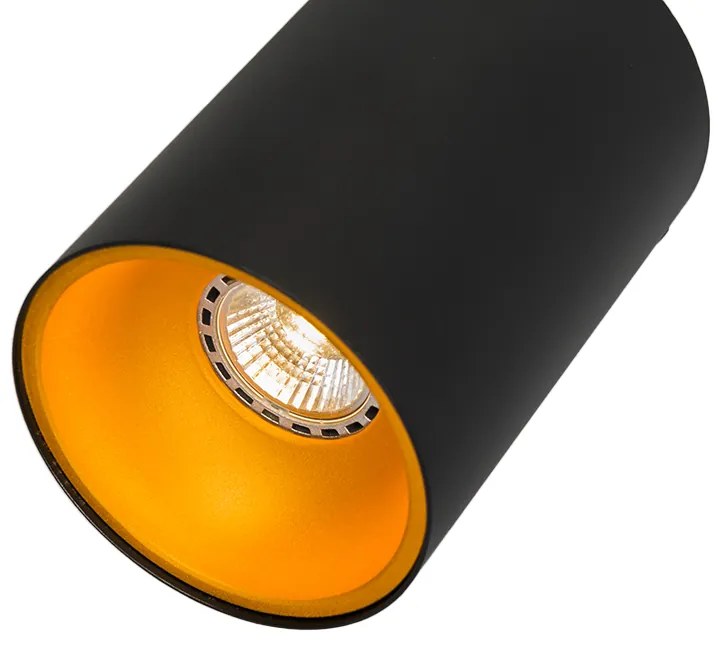 Foco de embutir preto com dourado - Deep Design,Moderno