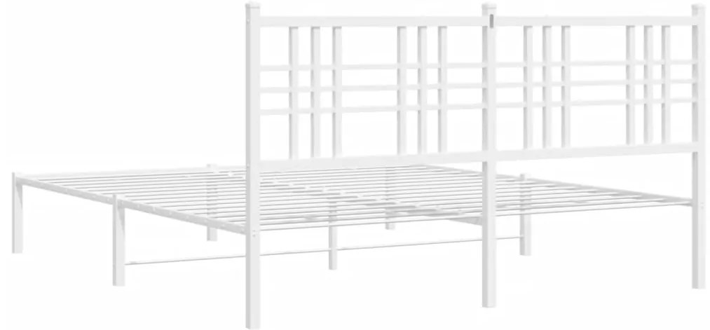 Estrutura de cama com cabeceira 150x200 cm metal branco
