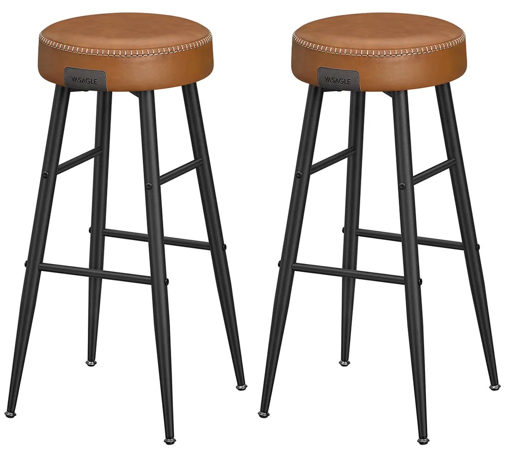 Conjunto 4 Bancos de bar Coleção EKHO 51,6 x 51,6 x 76,20 Cm Castanho caramelo
