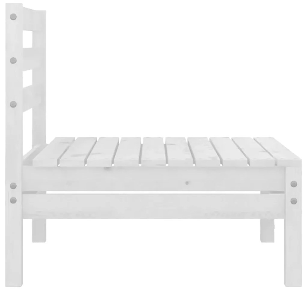 5 pcs conjunto lounge de jardim pinho maciço branco