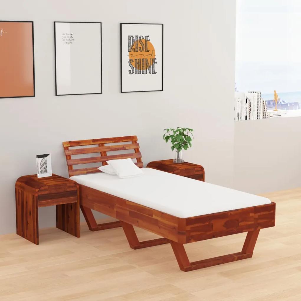 Estrutura de cama 90x200 cm madeira de acácia maciça