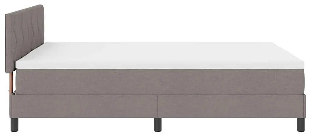 Cama Box Spring com Colchão e LED Taupe 140x200 cm Tecido