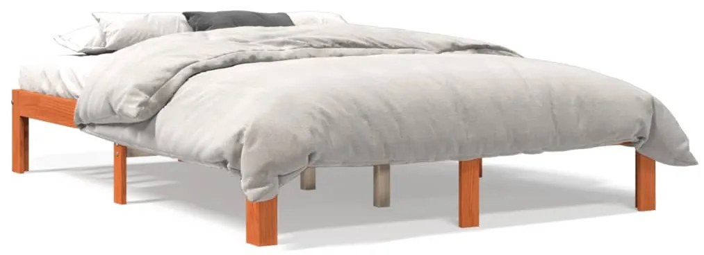 vidaXL Cama sem colchão 120x190 cm madeira pinho maciça castanho-mel