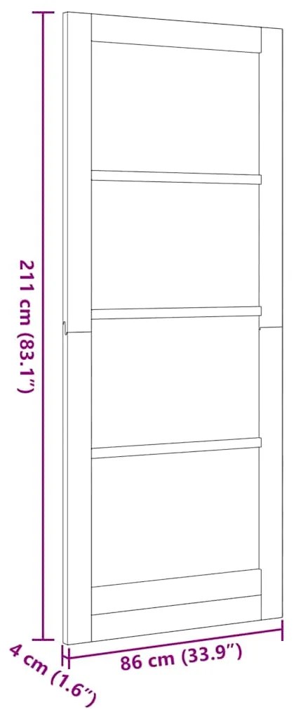 porta interna com vidro "ORKDAL" branca 86x211x4 cm