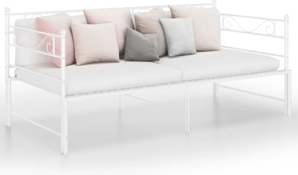 Estrutura sofá-cama de puxar 90x200 cm metal branco