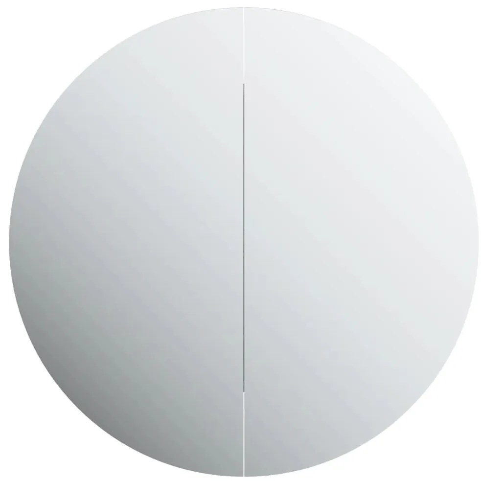 Armário p/ casa de banho c/ espelho redondo e LEDs branco