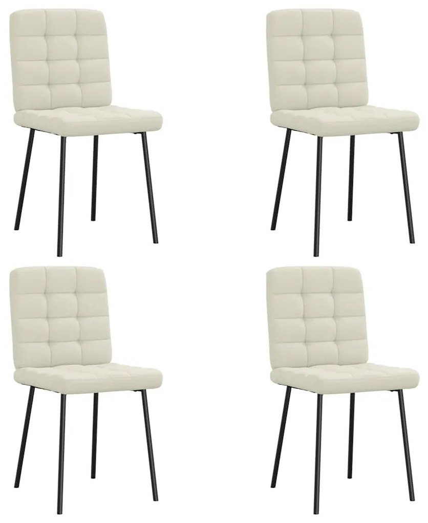vidaXL Cadeiras de jantar 4 pcs veludo cor creme
