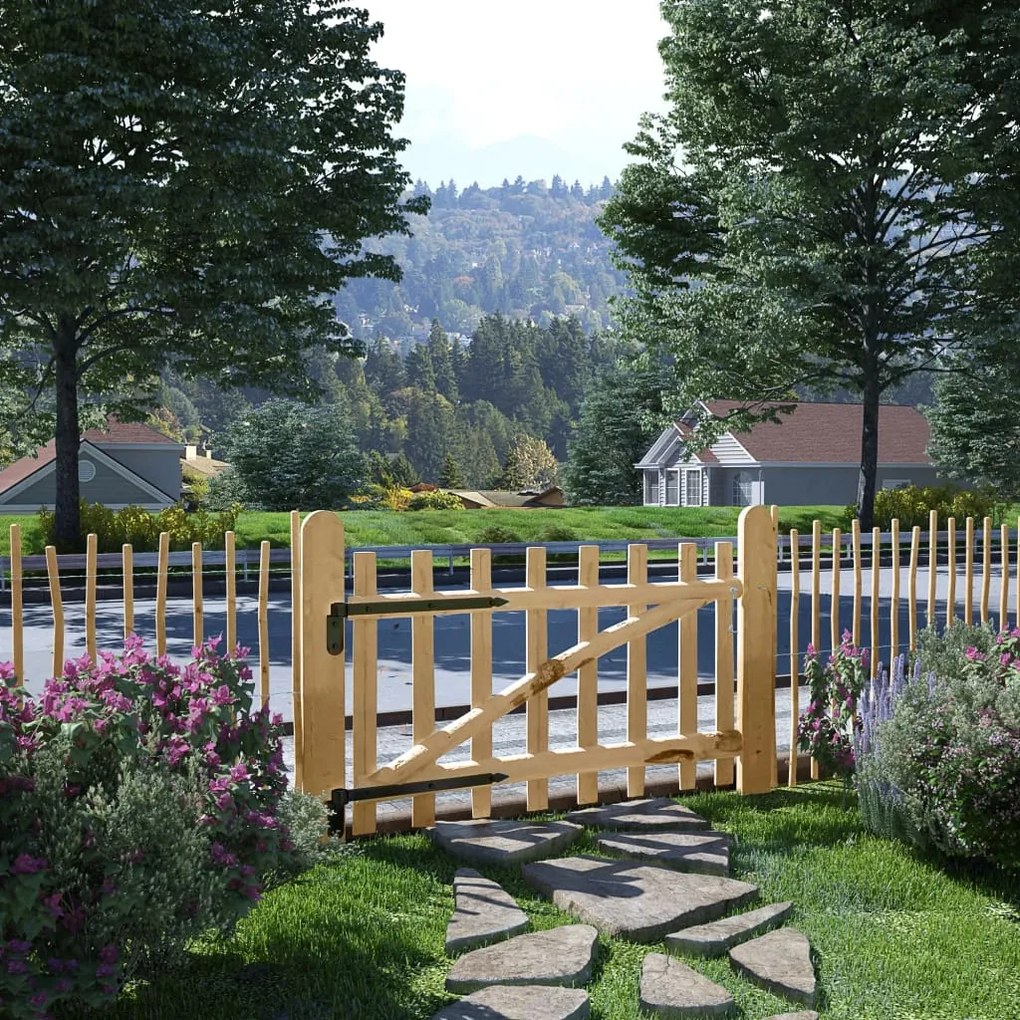 vidaXL Portão para cerca 1 pc 100x60 cm madeira de aveleira