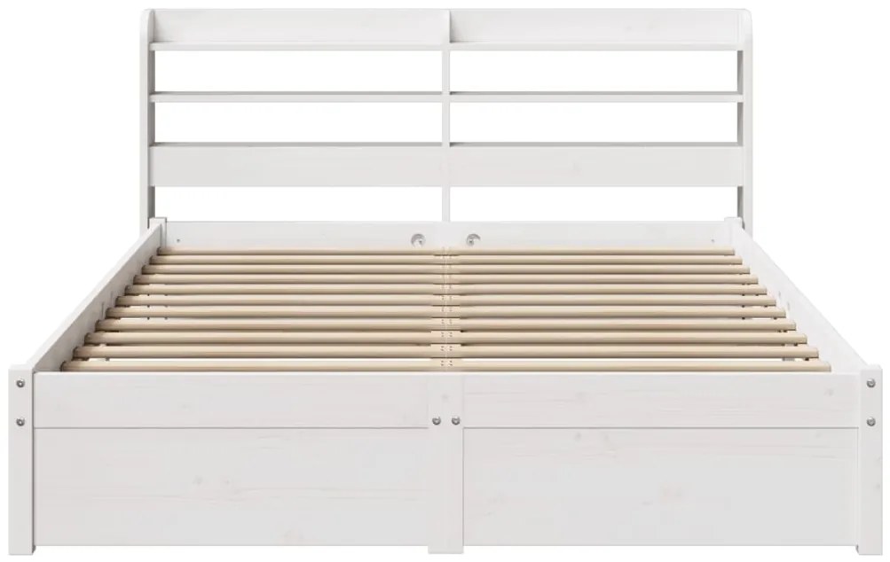 Estrutura de cama c/ cabeceira sem colchão 140x190 cm branco