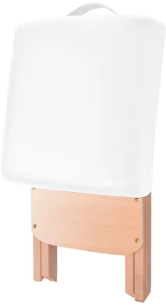 Banco massagens dobrável assento 12 cm espess. + 2 rolos branco