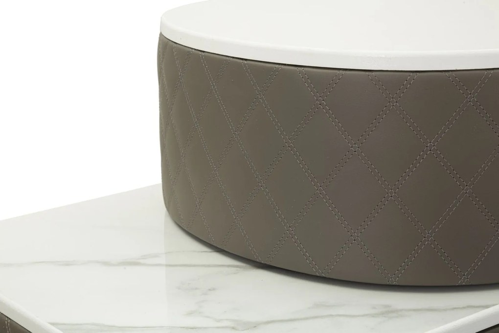 TOUCADOR SHARON COM BANCO 120X40X75 CM (TAMANHO DO BANCO Ø36X39) CINZA E DOURADO