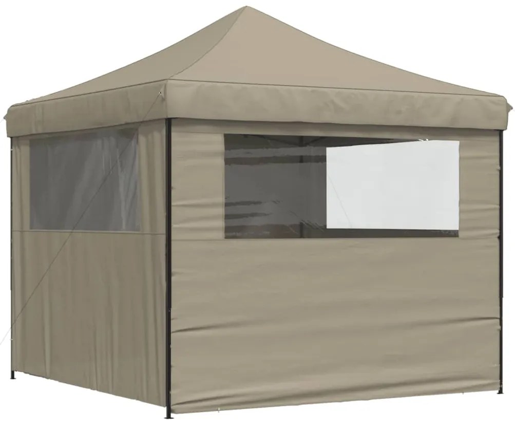 Tenda p/ festas pop-up dobrável c/ 4 paredes cinza-acastanhado
