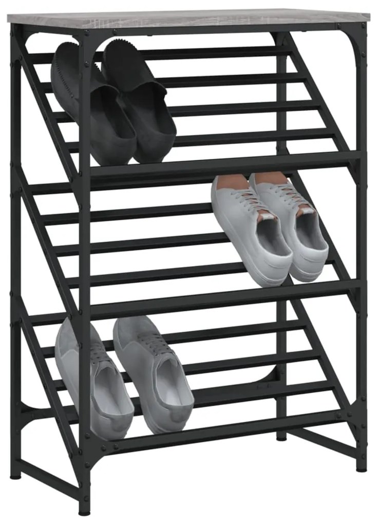 Sapateira 60x30x85 cm derivados de madeira cinzento sonoma