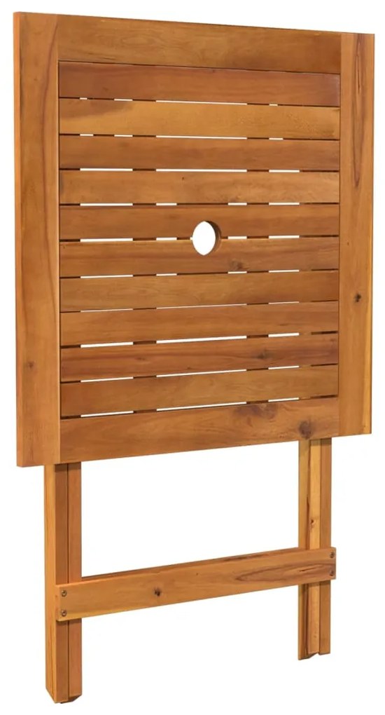 3 pcs conjunto jantar dobrável p/ jardim madeira acácia maciça