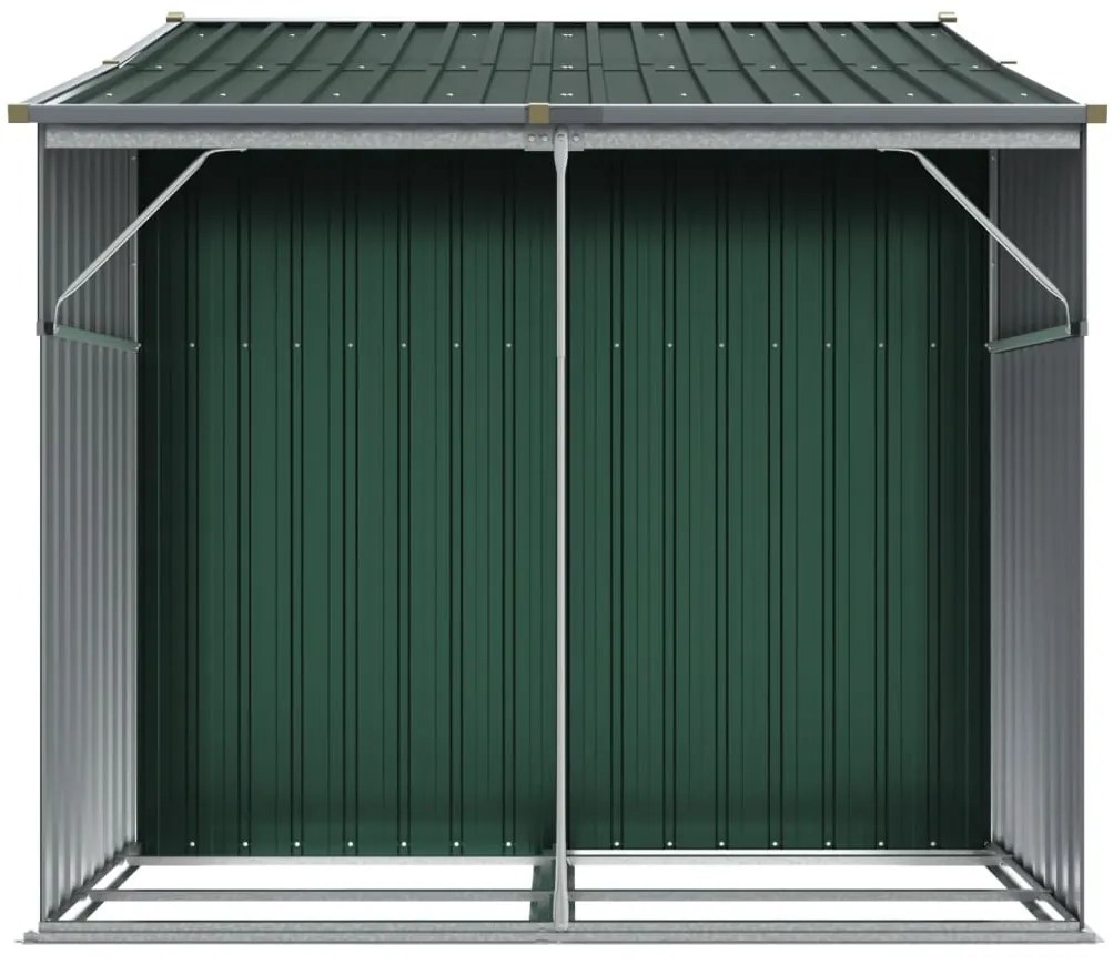 Abrigo de jardim 277x192,5x179 cm aço galvanizado verde