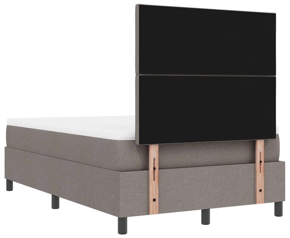 Cama Box Spring com colchão e banco taupe 120x190 cm Tecido