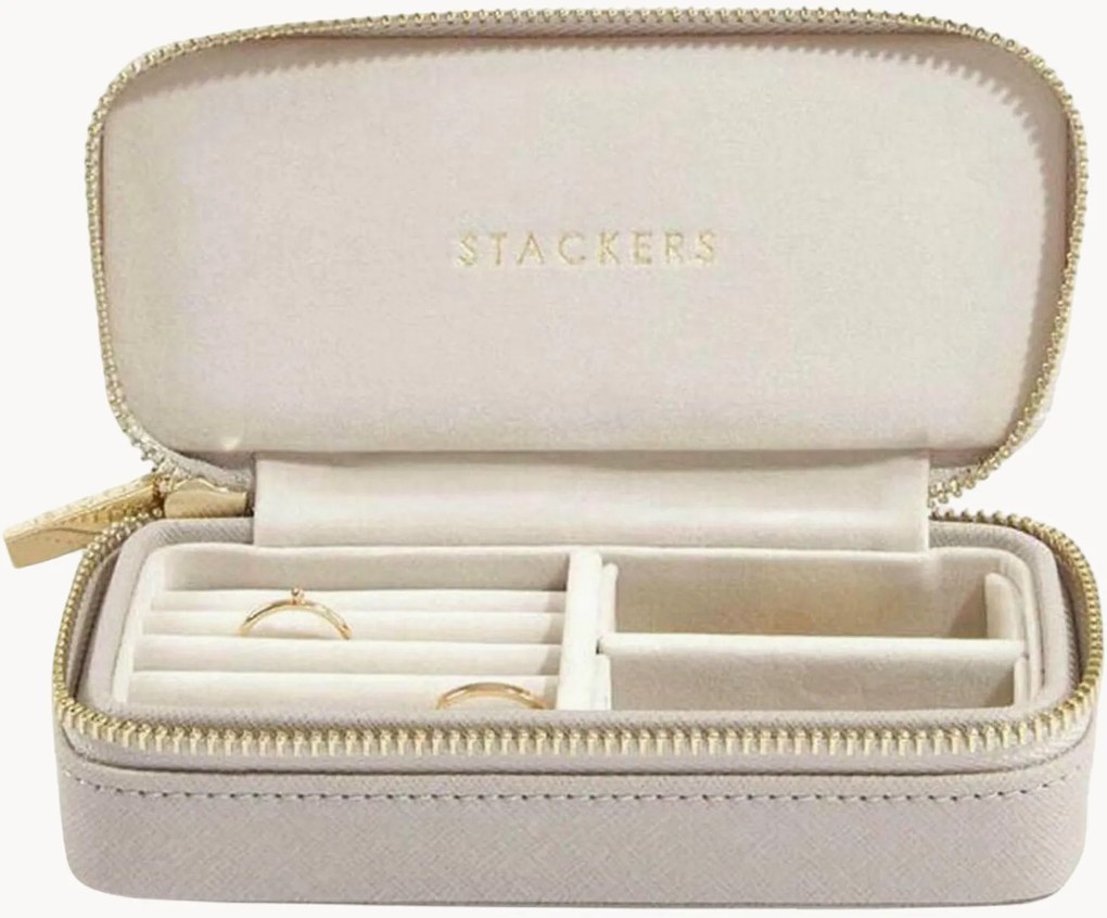 Caixa de joias de viagem taupe