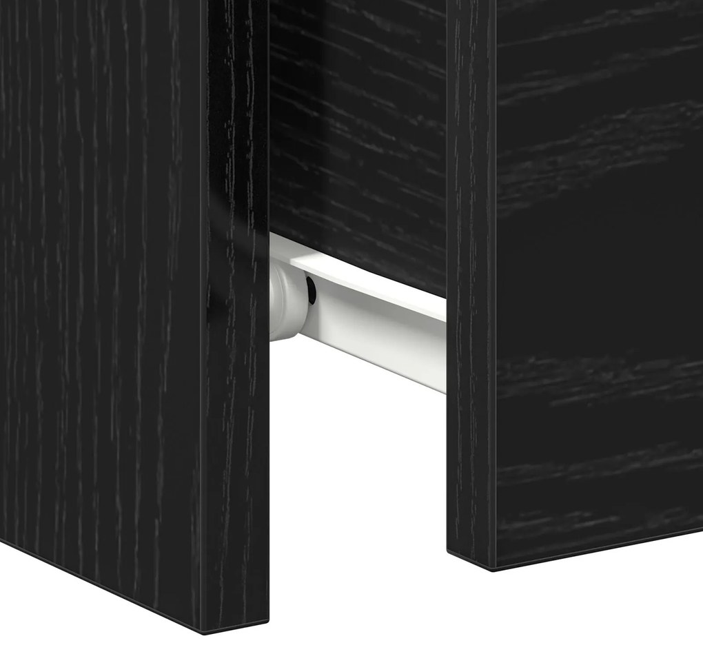 Camas de cabeceira vidaXL com gavetas 2 pcs Carvalho Preto 30x30x40 cm