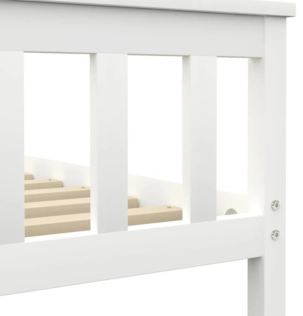 Estrutura de cama em pinho maciço 90x200 cm branco