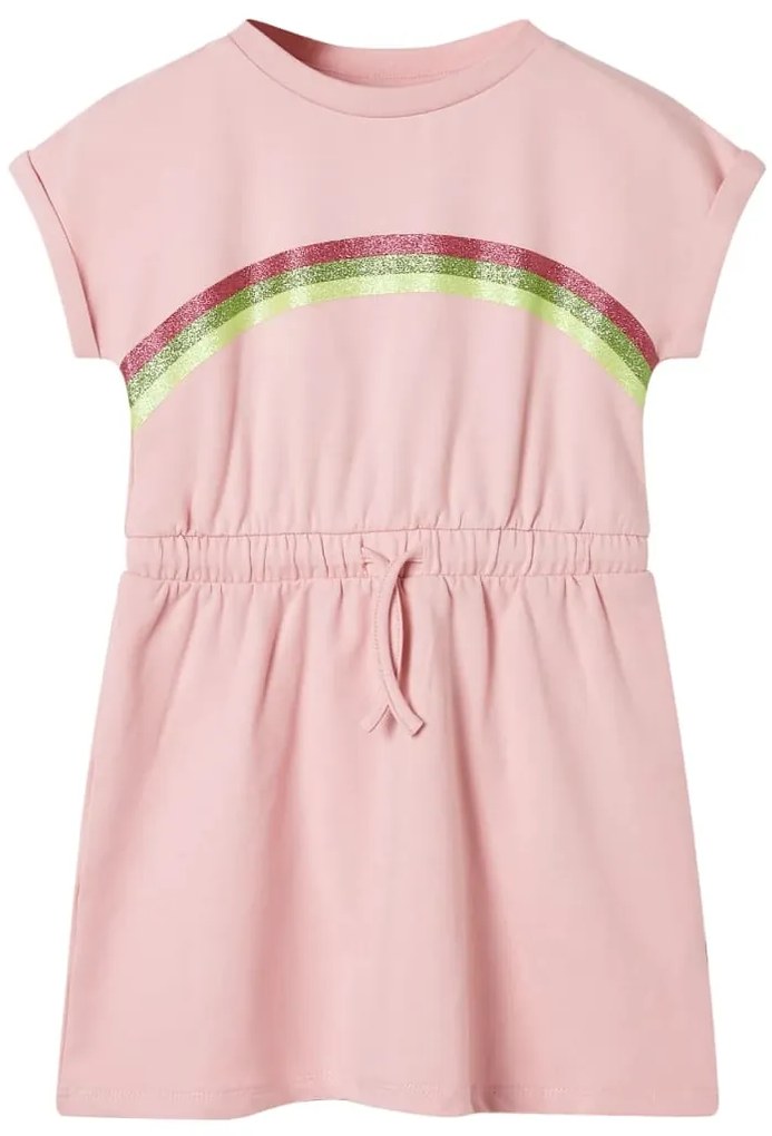 Vestido de criança com cordão rosa-claro 92