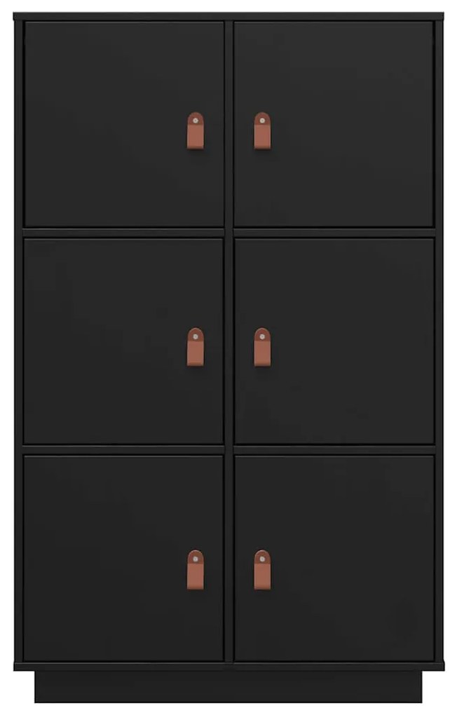 Aparador alto 67x40x108,5 cm pinho maciço preto