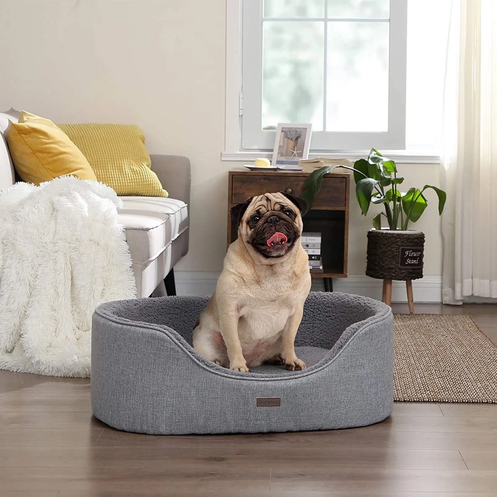 Cama para cães lavável 73 x 60 x 27 cm cinzento