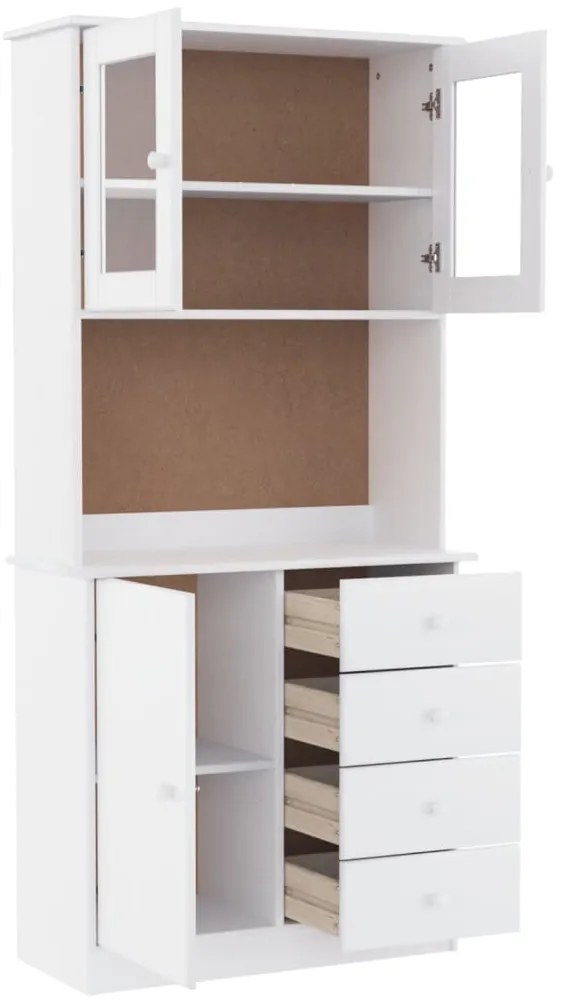 Aparador alto ALTA 77x35x165 cm madeira de pinho maciça branco