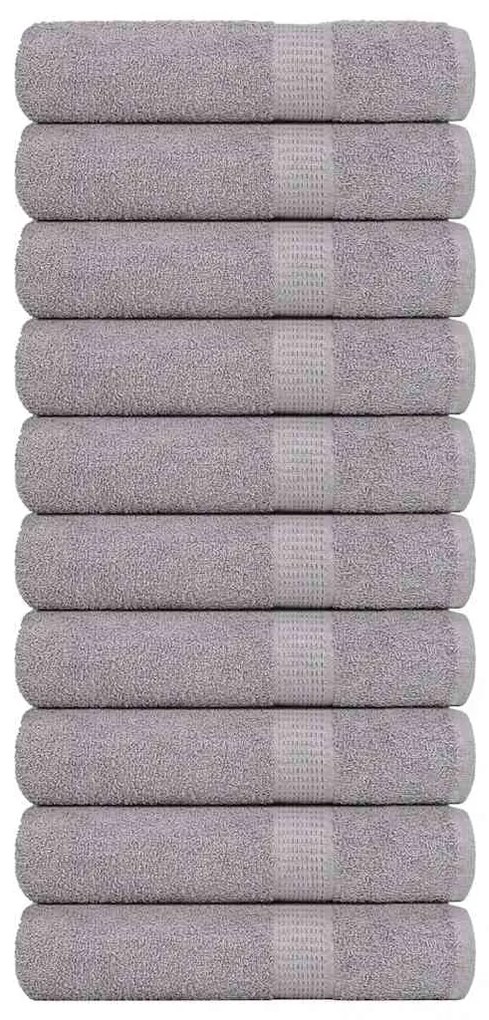 Toalhas de mãos 10 pcs 50x100 cm 360 gsm 100% algodão cinzento