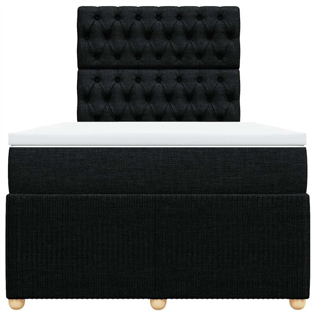 Cama com molas/colchão 120x200 cm tecido preto
