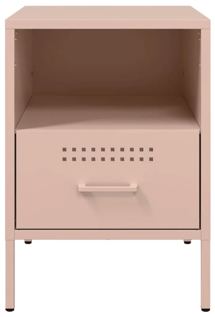 Mesas de cabeceira 2 pcs 36x39x50,5 cm aço rosa