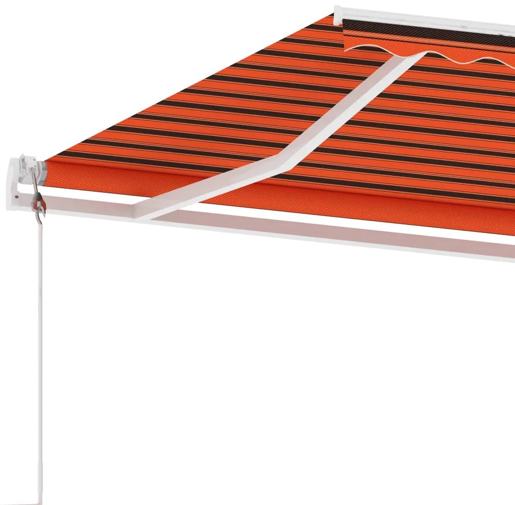 Toldo automático independente 600x300 cm laranja e castanho