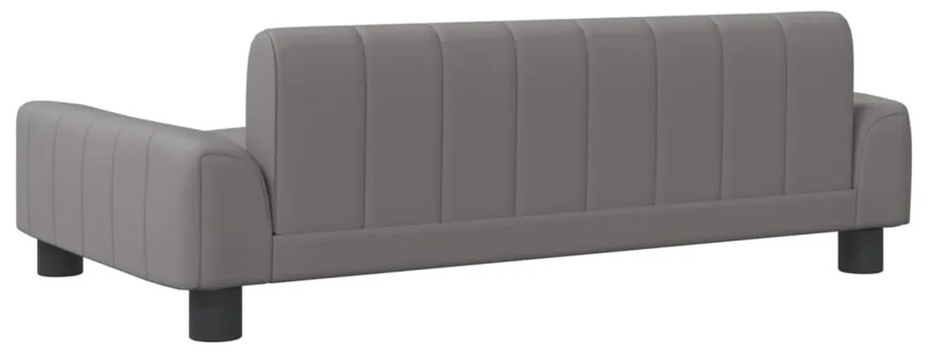 Sofá infantil 90x53x30 cm couro artificial cinzento