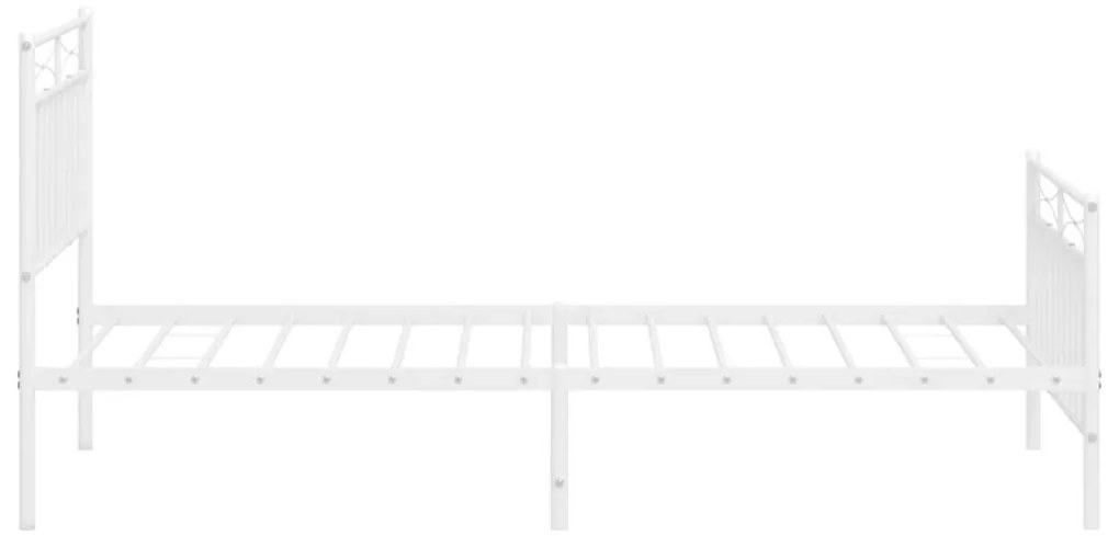 Estrutura de cama com cabeceira e pés 100x190 cm metal branco