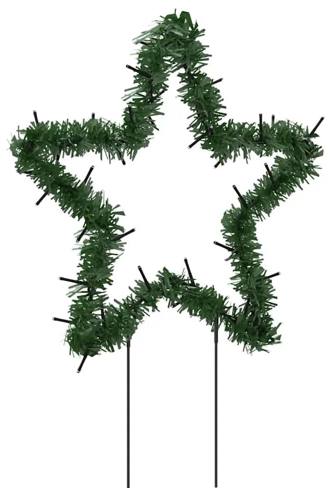 Decoração estrela de Natal c/ luz e estacas 3 pcs 50 LEDs 29 cm