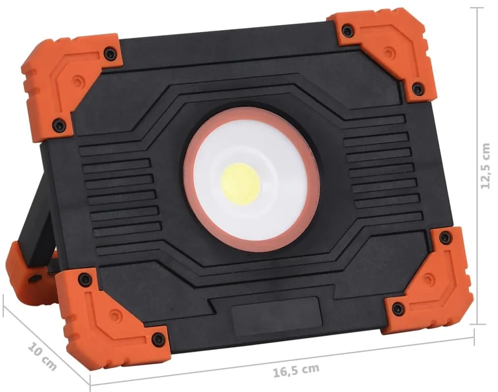 Holofote portátil c/ iluminação LED 10 W ABS branco frio