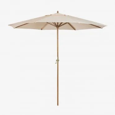 Sombrinha Ø290 Cm Em Tecido E Madeira Cretas Nude Beige - Sklum