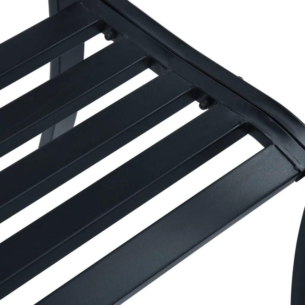 Banco de jardim 120 cm aço preto