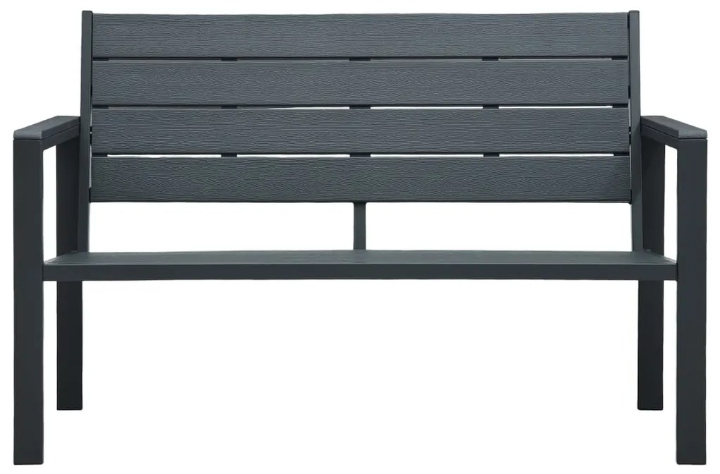 Banco de jardim 120 cm PEAD aspeto de madeira cinzento